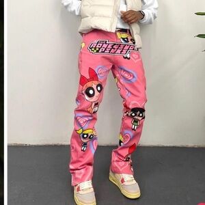 AONE4SURE The Powerpuff Girls Pink Unisex Jean Pants
